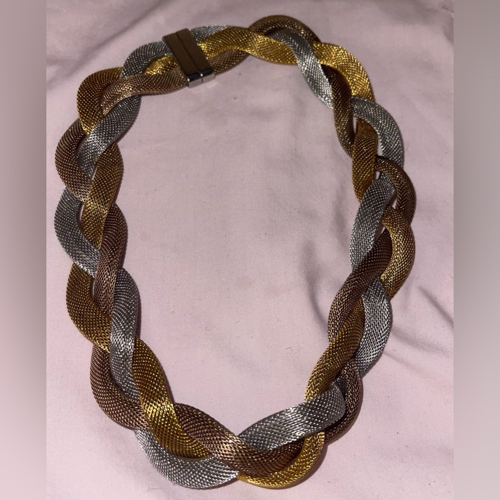 Reflex Gold and Silver Twisted Necklace